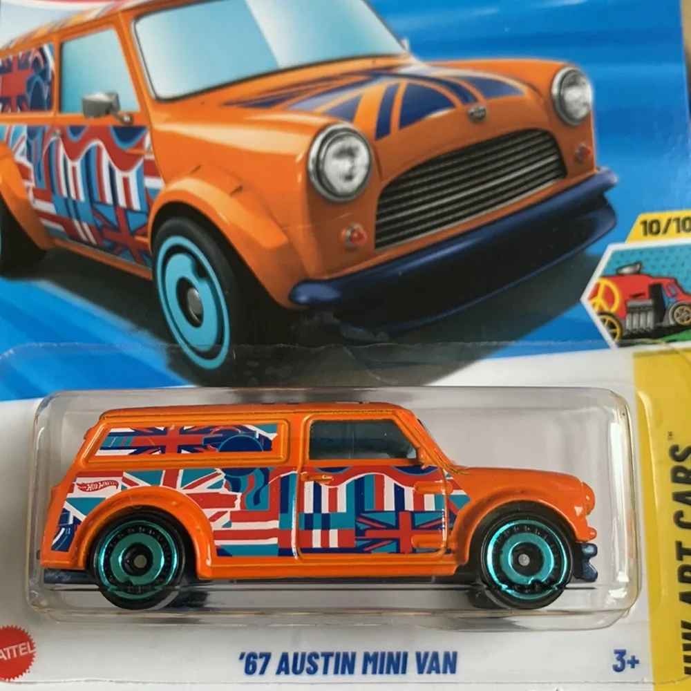 67 Austin Mini Van Hot Wheels Car 1967 British MiniVan Orange HotWheels New 2025